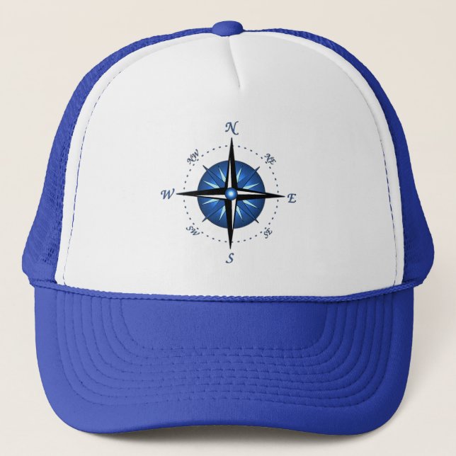 Gorra De Camionero Rosa de compás azul (Anverso)