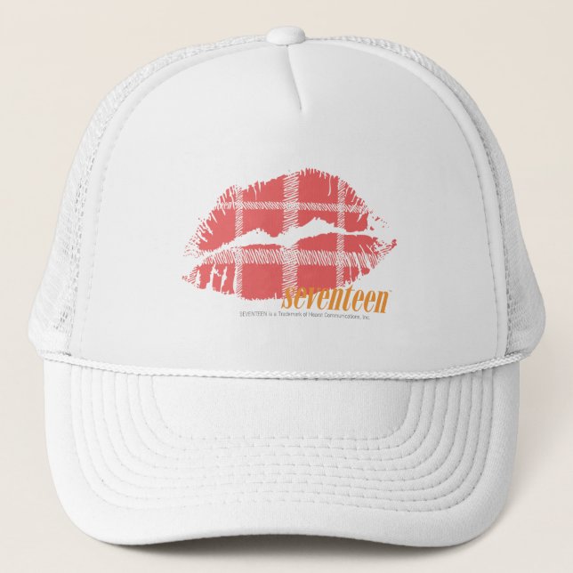 Gorra De Camionero Rosa de la tela escocesa (Anverso)