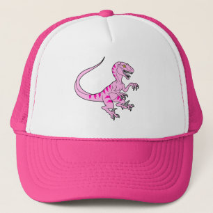 Gorra De Camionero Rosa de neón del velociraptor del vintage