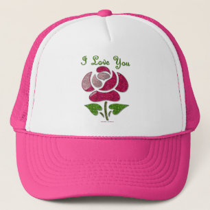 Gorra De Camionero Rosa de plantilla rosa te amo