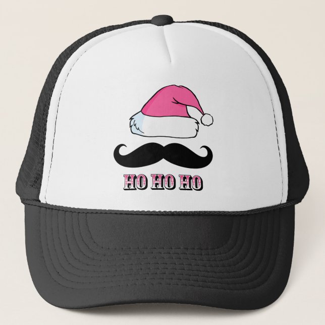 Gorra De Camionero Rosa de Santa del bigote (Anverso)