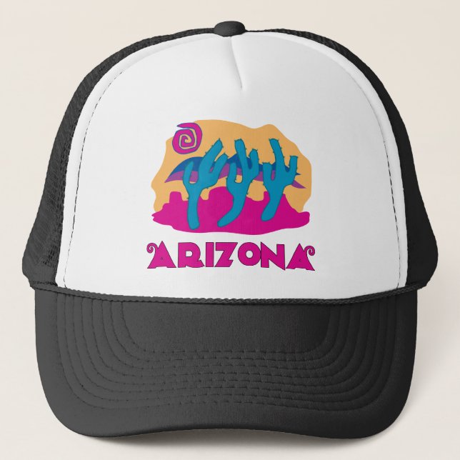 Gorra De Camionero Rosa del desierto de Arizona (Anverso)