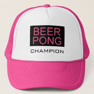 Gorra De Camionero Rosa del Pong-Campeón de la cerveza