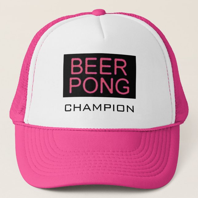 Gorra De Camionero Rosa del Pong-Campeón de la cerveza (Anverso)