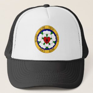 Gorra De Camionero Rosa Lútero Blanco Y Verde