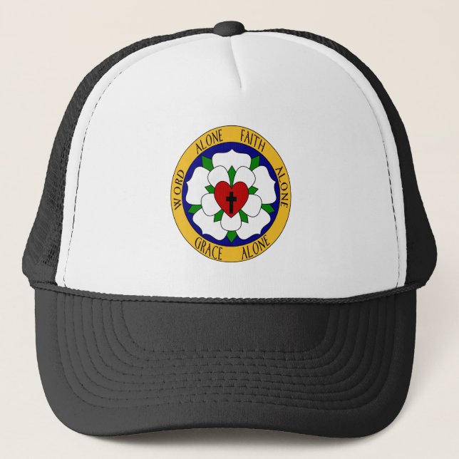 Gorra De Camionero Rosa Lútero Blanco Y Verde (Anverso)