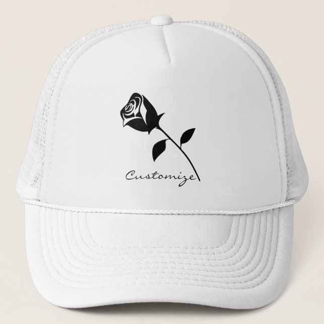 Gorra De Camionero Rosa negro Valentine Flor Thunder_Cove (Anverso)