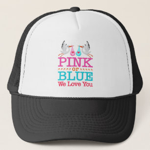 Gorra De Camionero Rosa o azul te queremos género revelan cigüeña