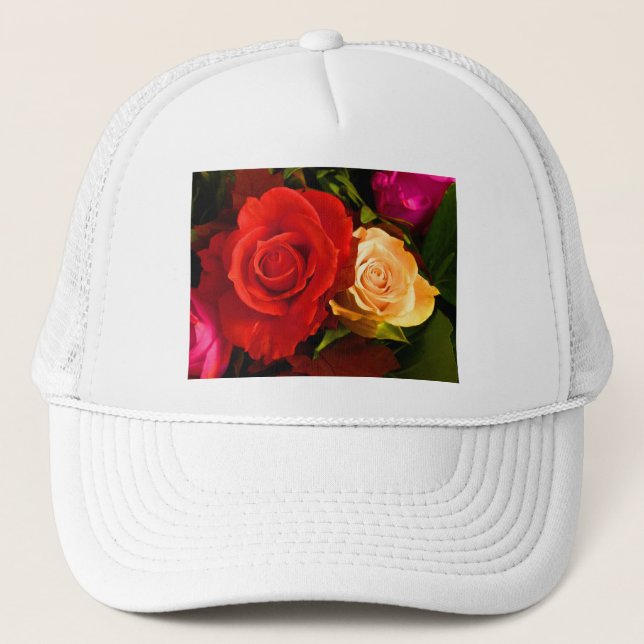 Gorra De Camionero Rosa roja amarilla (Anverso)