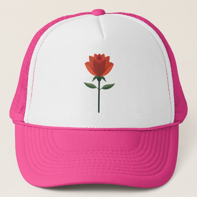 Gorra De Camionero Rosa Roja eterna (Anverso)