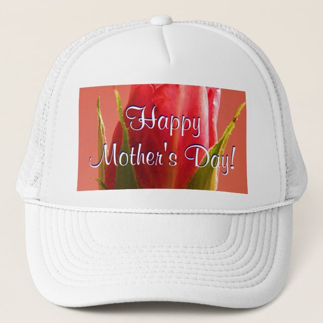 Gorra De Camionero Rosa rosa del Día de la Madre Feliz (Anverso)