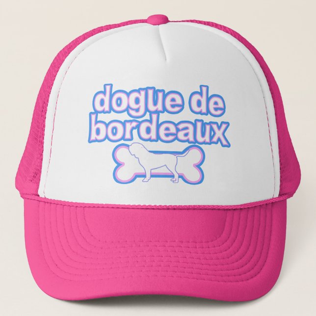 Gorra De Camionero Rosa y Blue Dogue de Bordeaux (Anverso)