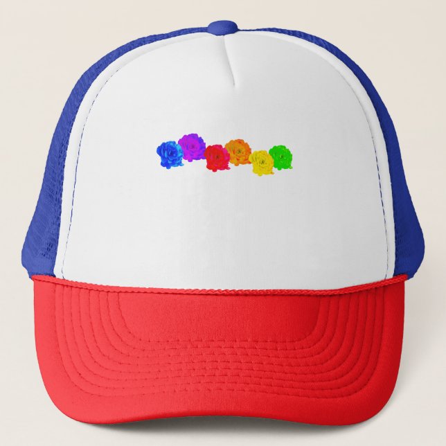 Gorra De Camionero Rosas del arcoiris (Anverso)