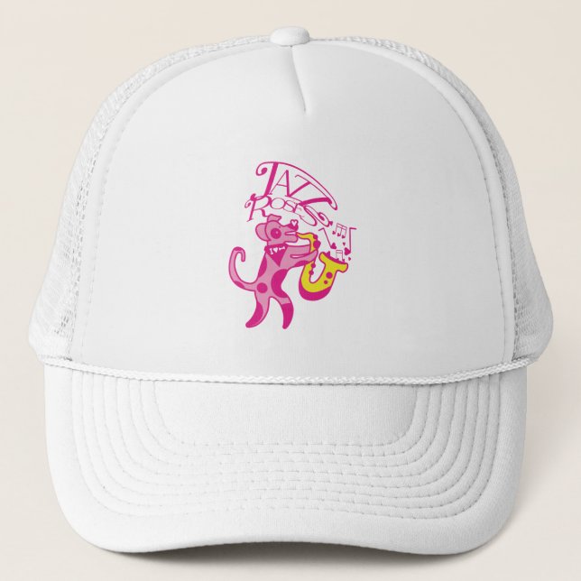 Gorra De Camionero Rosas JAZZ versus JACK RUSSELL de MASANSER PIXELAT (Anverso)