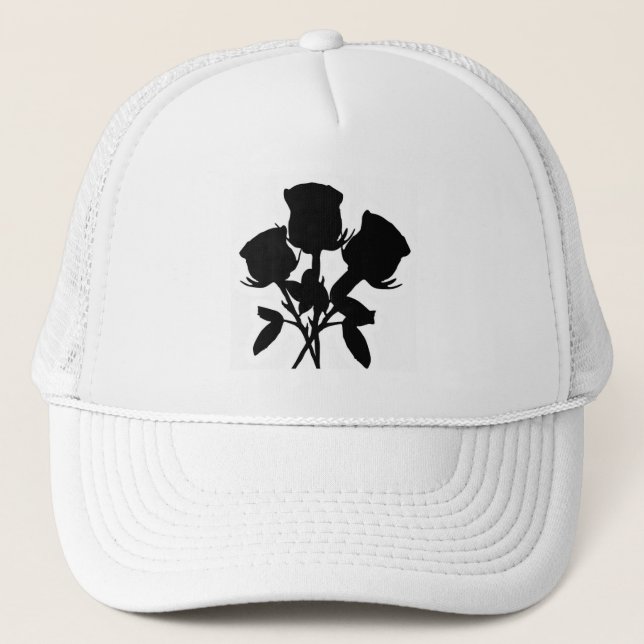 Gorra De Camionero Rosas negros (Anverso)