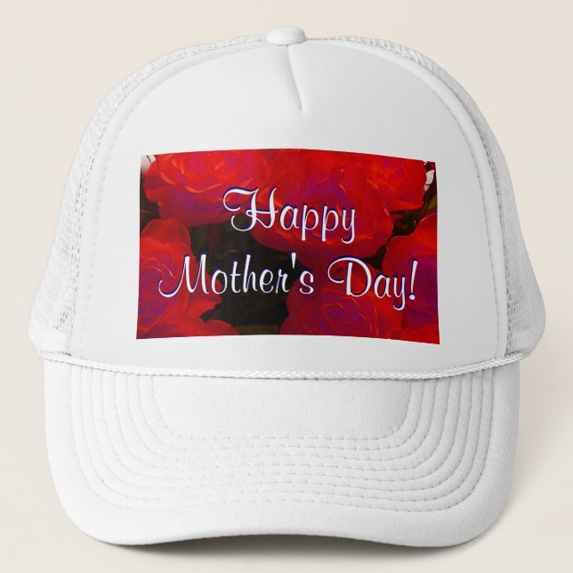 Gorra De Camionero Rosas rojas del Día de la Madre Feliz (Anverso)