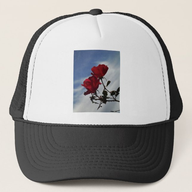 Gorra De Camionero Roses rojos contra un brillante cielo azul (Anverso)