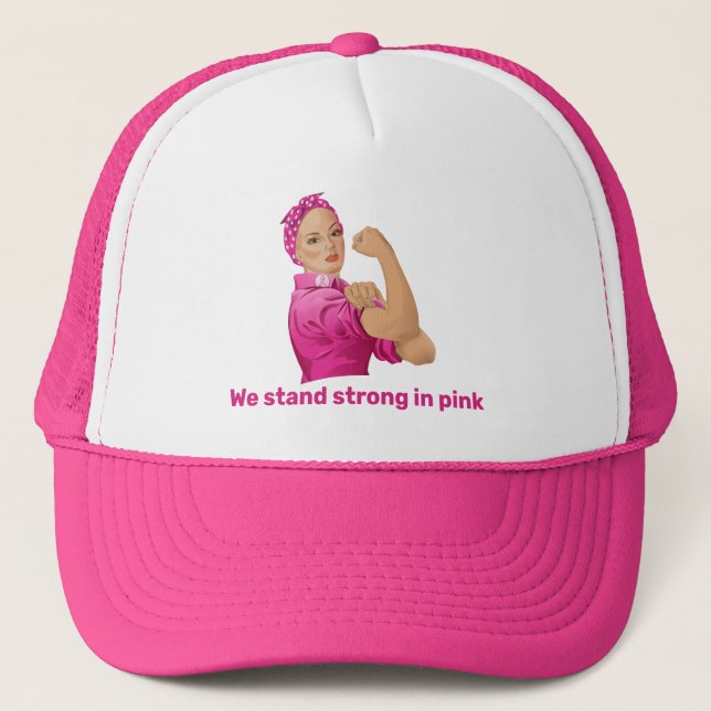Gorra De Camionero Rosie the Riveter Breast Cancer Awareness (Anverso)