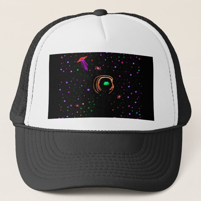Gorra De Camionero Roswell Red UFO Spacewalk - Baseball Hat (Anverso)