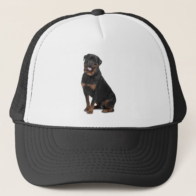 Gorra De Camionero Rottweiler Dog Mascota Animal Personalizado Sombre (Anverso)