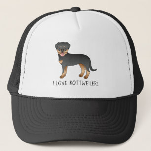 Gorra De Camionero Rottweiler Negro y Castaño - Amo los Rottweilers