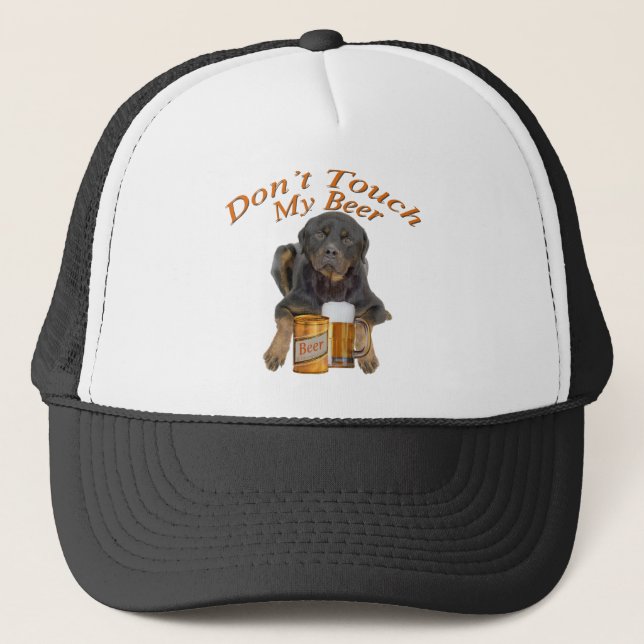 Gorra De Camionero Rottweiler no toca mi cerveza (Anverso)