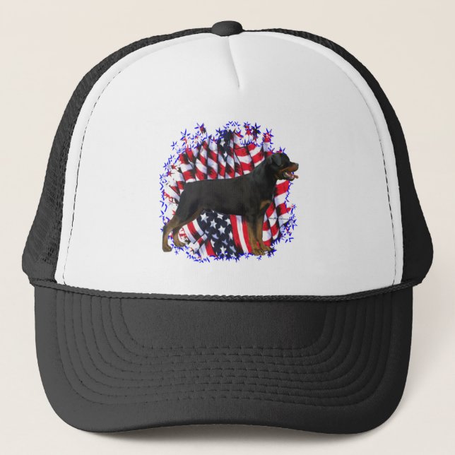 Gorra De Camionero Rottweiler Patriot (Anverso)