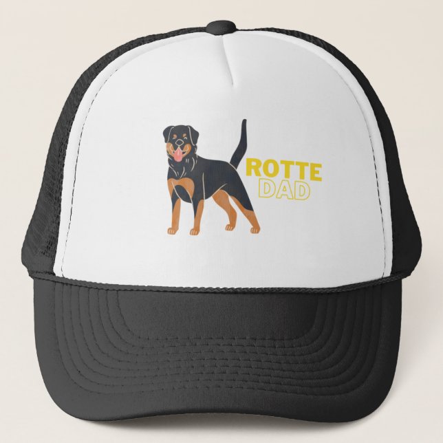 Gorra De Camionero Rottweiler perro lindo y divertido (Anverso)