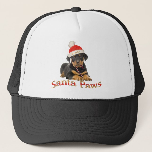 Gorra De Camionero rottweiler Santa Paws Apparel (Anverso)