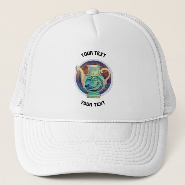 Gorra De Camionero RÓTULO Aquarius ZODIAC PERSONALIZADO (Anverso)