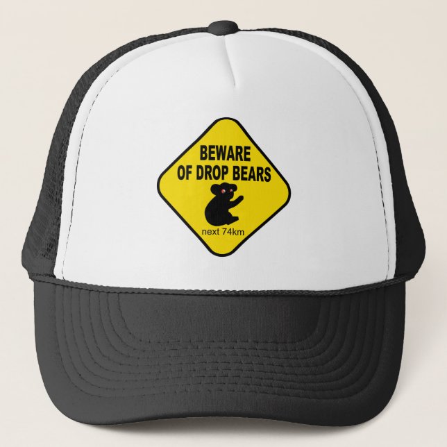 Gorra De Camionero Rótulo australiano divertido. Guárdese de osos del (Anverso)