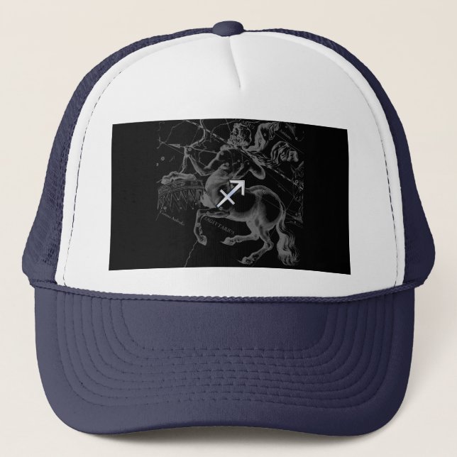 Gorra De Camionero Rótulo cromado Sagittarius Zodiac Hevelius alreded (Anverso)