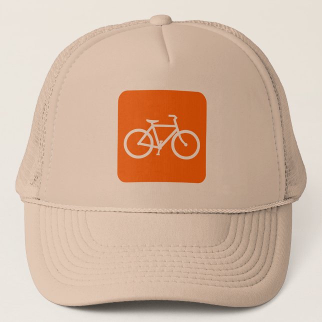 Gorra De Camionero Rótulo de bicicleta - Blanco (Anverso)