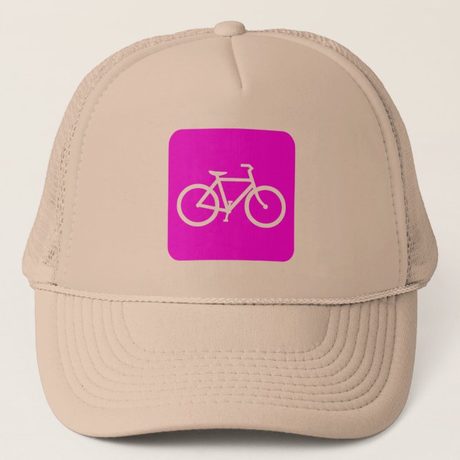 Gorra De Camionero Rótulo de bicicleta - Magenta (Anverso)