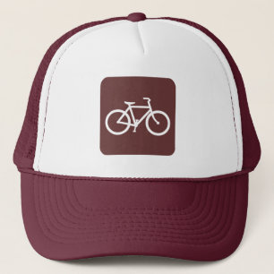 Gorra De Camionero Rótulo de bicicleta - Marrón oscuro