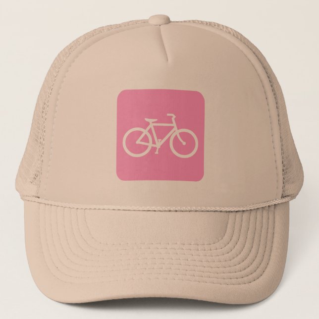 Gorra De Camionero Rótulo de bicicleta - rosa (Anverso)