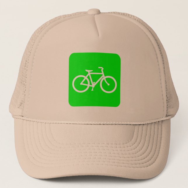 Gorra De Camionero Rótulo de bicicleta - Verde (Anverso)