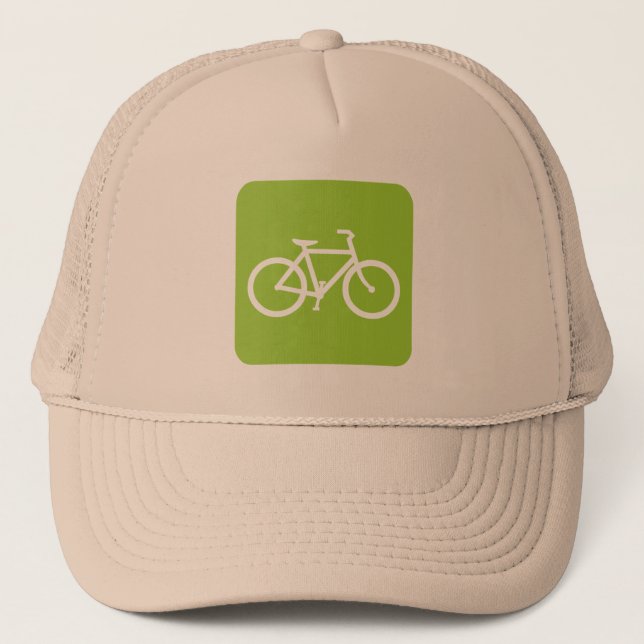 Gorra De Camionero Rótulo de bicicleta - Verde marciano (Anverso)
