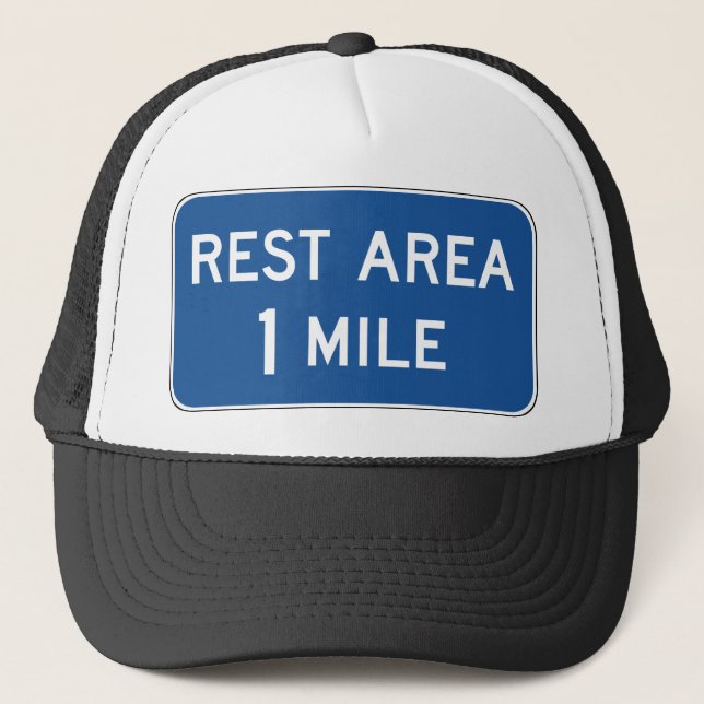 Gorra De Camionero Rótulo de carretera de área de descanso (Anverso)