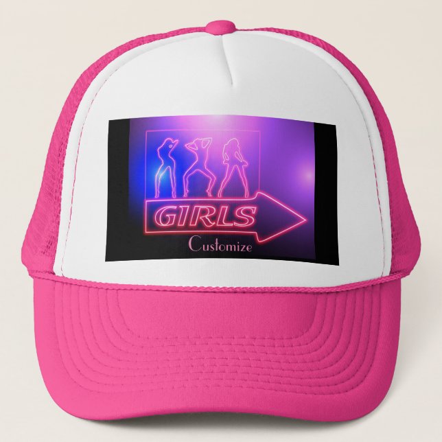 Gorra De Camionero Rótulo de Chicas rosados neón Thunder_Cove (Anverso)