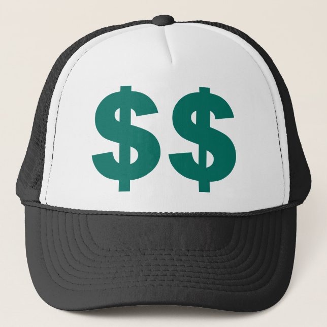 Gorra De Camionero Rótulo de dólar doble (Anverso)