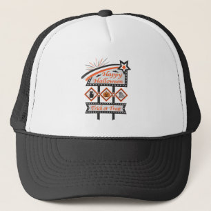 Gorra De Camionero Rótulo de Halloween retro vintage - Truco o trato