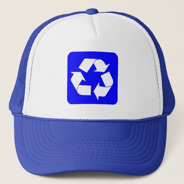 Gorra De Camionero Rótulo de reciclaje - Azul (Anverso)