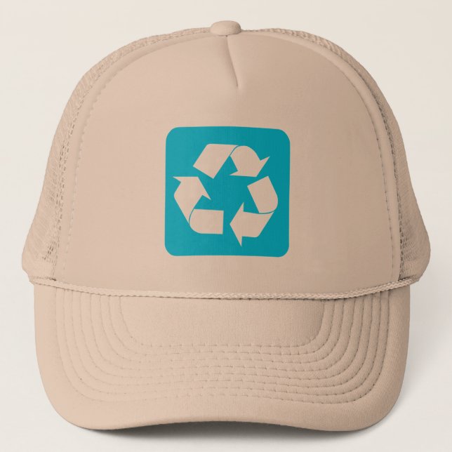 Gorra De Camionero Rótulo de reciclaje - Azul cielo (Anverso)