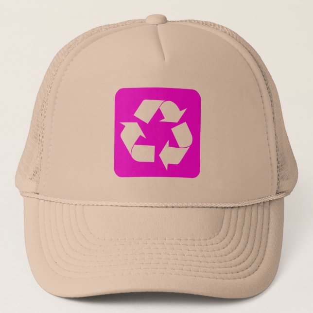 Gorra De Camionero Rótulo de reciclaje - Magenta (Anverso)