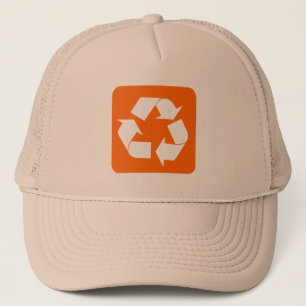 Gorra De Camionero Rótulo de reciclaje - Naranja