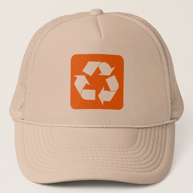 Gorra De Camionero Rótulo de reciclaje - Naranja (Anverso)