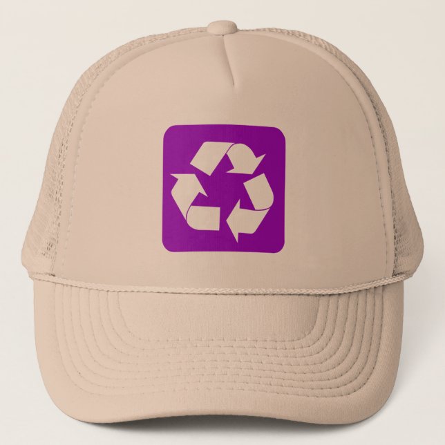Gorra De Camionero Rótulo de reciclaje - Púrpura (Anverso)