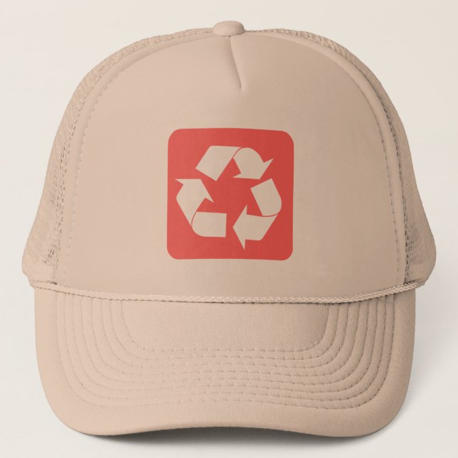 Gorra De Camionero Rótulo de reciclaje - Rosa tropical (Anverso)