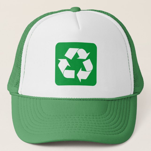 Gorra De Camionero Rótulo de reciclaje - Verde de hierba (Anverso)